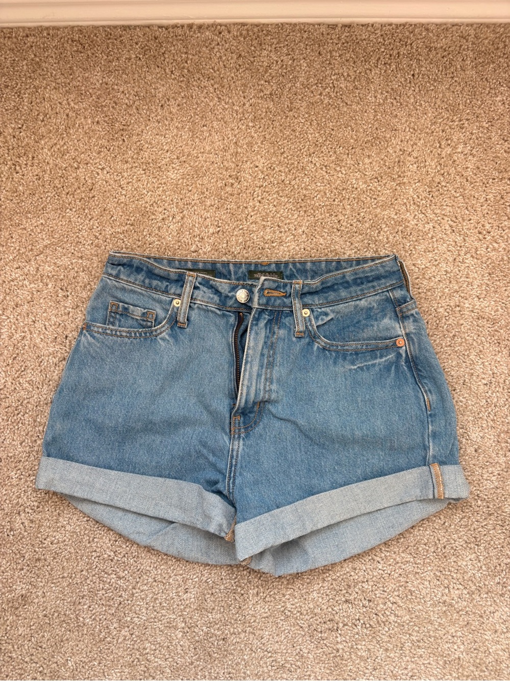wild fable Light Blue Rolled-Hem Denim Shorts